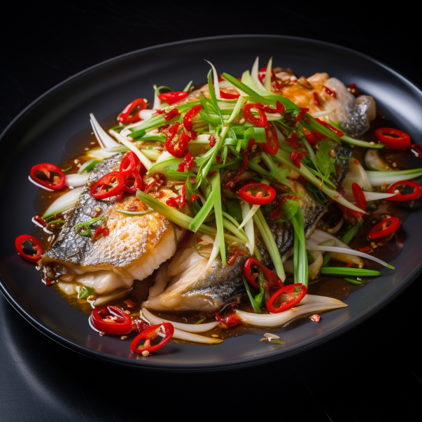 Panfried Seabass with Sizzled Ginger, Chilli and Spring Onions
&ndash; Mermaid Seafoods