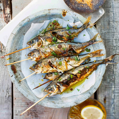 BBQ Grilled Sardines with Chermoula Sauce