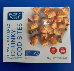 Crispy Battered Chunky Cod Bites - 1kg pack